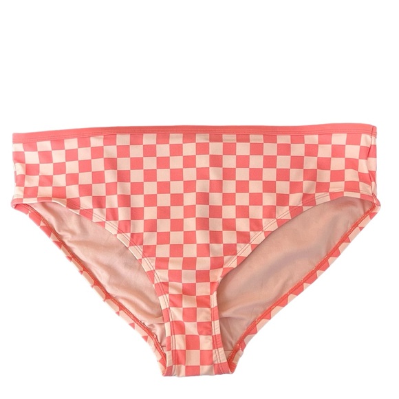 NWT Kona Sol Pink & Coral Checkered Bikinj Bottom - Picture 2 of 11